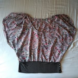 Anthropologie Pleione Floral Blouse Multi Color size Large